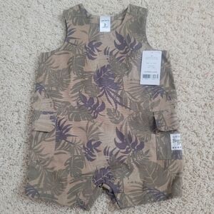NWT Carter's Little Beach Bum Surf Club Palm Printed Outfit 3 Months Nuetral